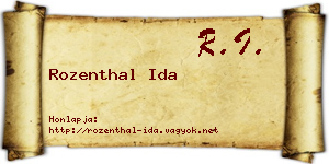 Rozenthal Ida névjegykártya